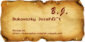 Bukovszky Jozafát névjegykártya
